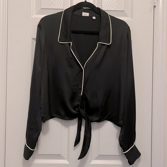 Aritzia Wilfred Satin Tie Blouse - Picture 3 of 7